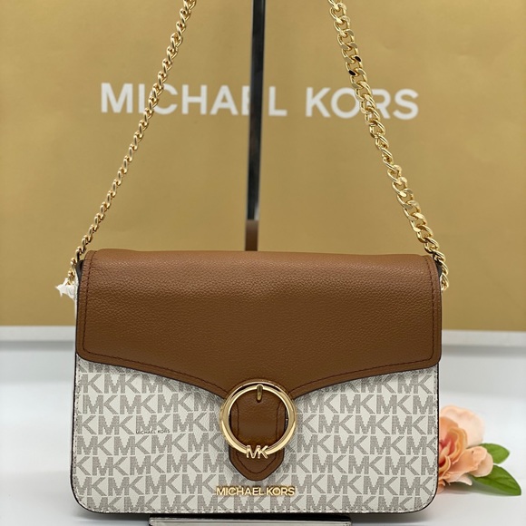 MICHAEL KORS WANDA MEDIUM SHOULDER CROSSBODY VANIL - Picture 3 of 16